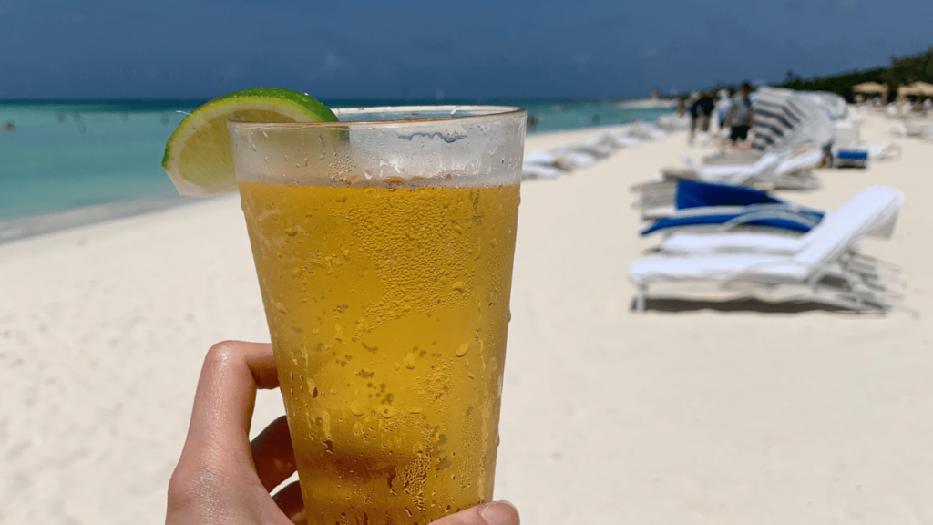 Beer at the Ritz Carlton Aruba