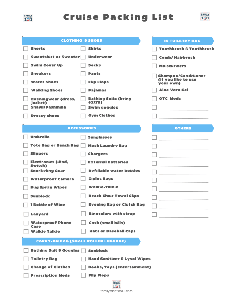 cruise packing list